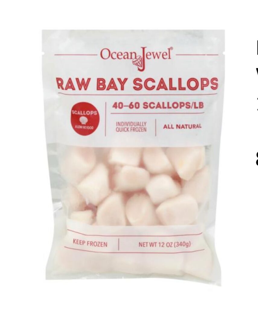 Frozen Scallops Without Roe 10/20 1kg - Deprince Food