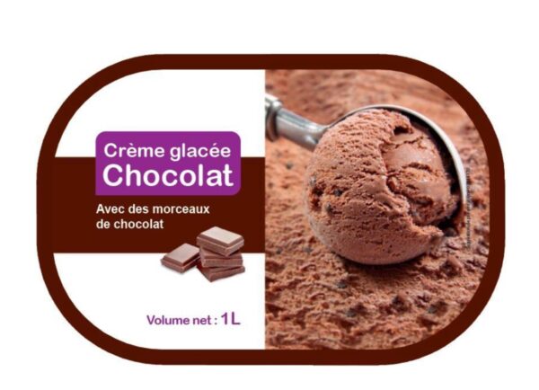 Chocolate ice cream – 1 liter tray x 9 pcs