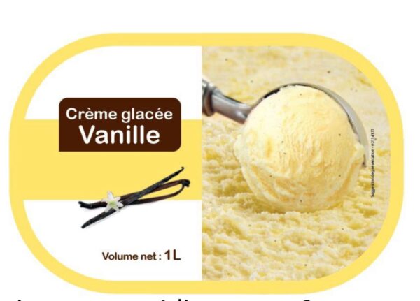 Vanilla ice cream – 1 liter tray x 9 pcs