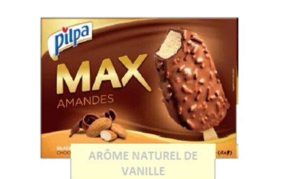 Stick of vanilla/milk chocolate with almonds (110ml x 4) x 6pcs
